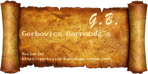 Gerbovics Barnabás névjegykártya