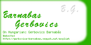 barnabas gerbovics business card