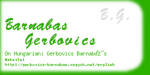 barnabas gerbovics business card